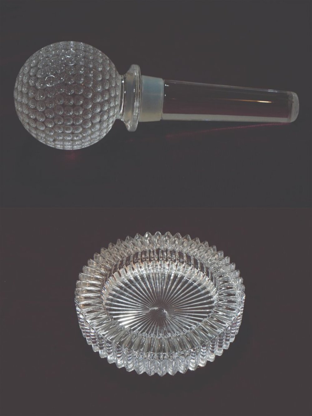 Mikasa Diamond Fire Coaster & 'Tee Time' Golf Ball Crystal Stopper Barware Set